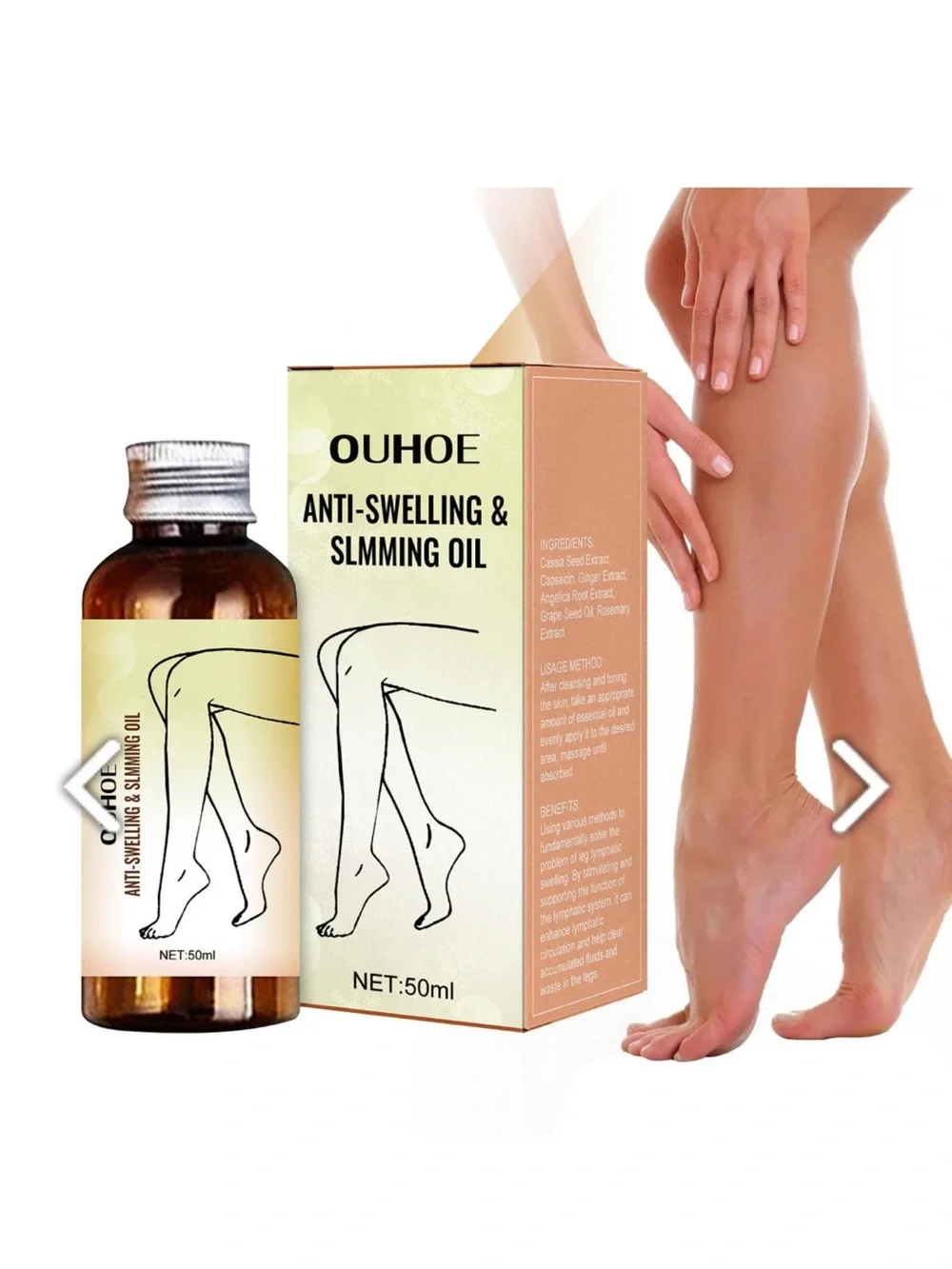 New OUHOE Anti Swelling Slimming Oil Lymphatic message spa oil Abdomen Legs